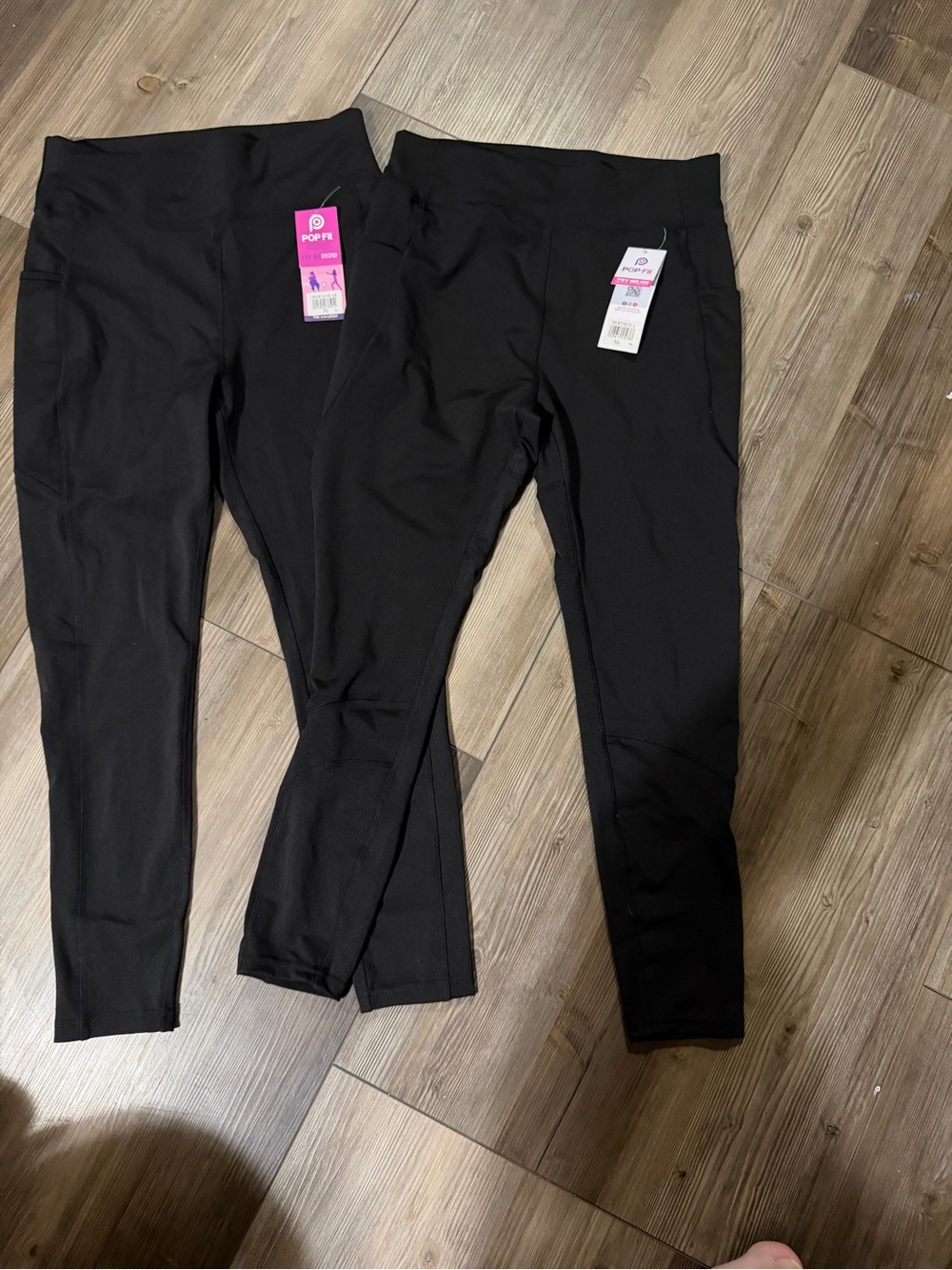 POP Fit Black womans Performance Leggings - set of 2